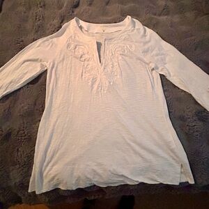 Lilly Pulitzer Cream Ruffled Bib Collar Tunic